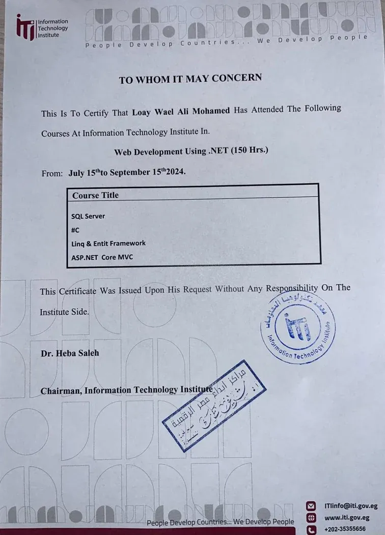 ITI Web Development Using .NET